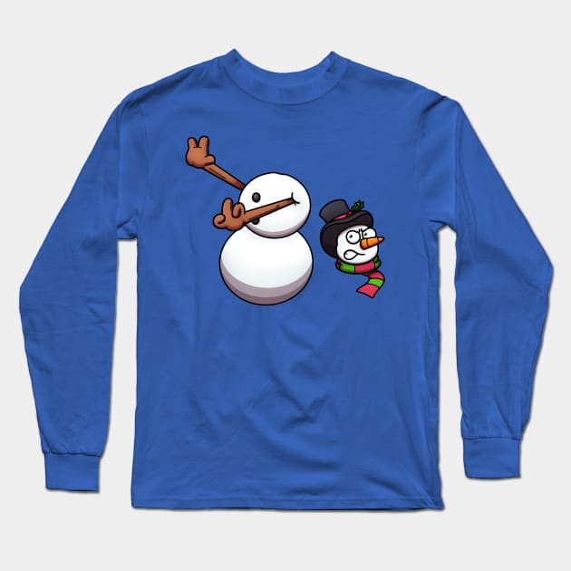 Funny Snowman Lost His Head Long Sleeve T-Shirt by TheMaskedTooner